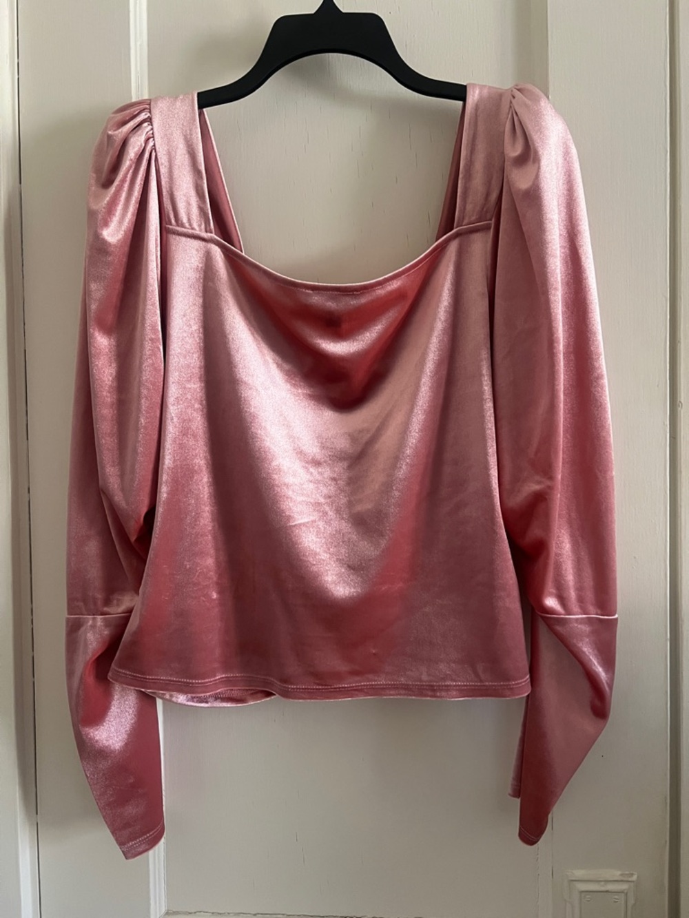 Velvet Rose Ruched Square-Neck Blouse - Picture 2 of 7
